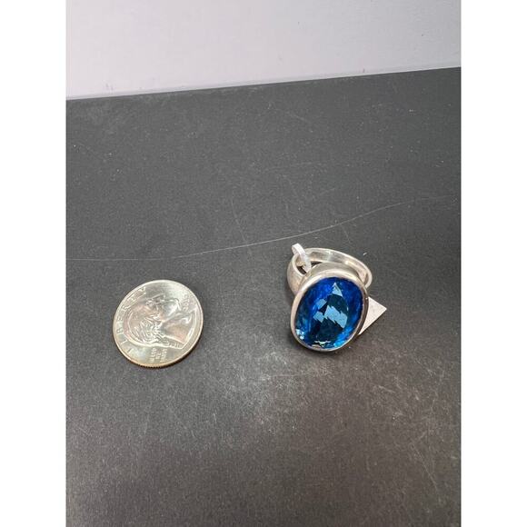 NEW Swiss Blue Topaz sterling silver ring size 7 / 11.79 grams - Picture 8 of 11